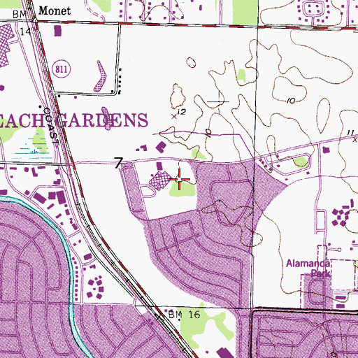 Topographic Map of Palm Beach Gardens Medical Center Heliport, FL