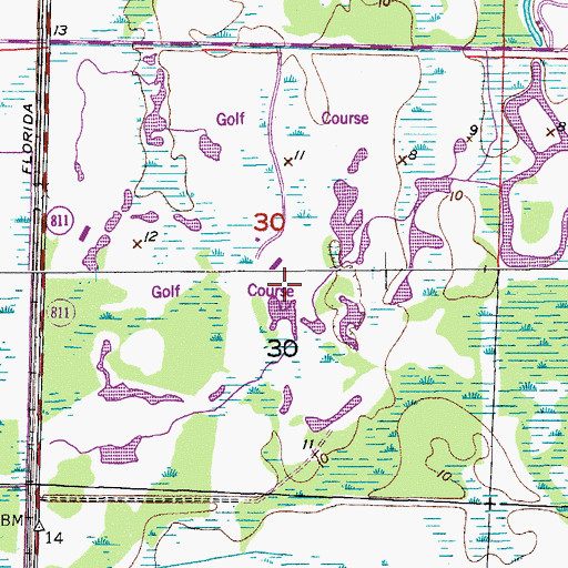 Topographic Map of Rock Springs Ridge Golf Course, FL