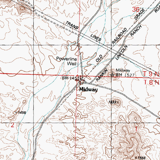Topographic Map of Midway, AZ