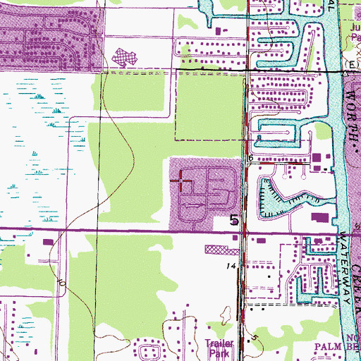Topographic Map of The Meadows Mobile Home Park, FL