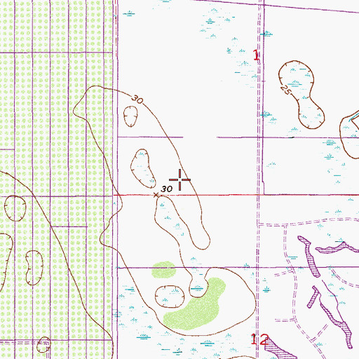 Topographic Map of Rolling Greens Executive Golf Course, FL