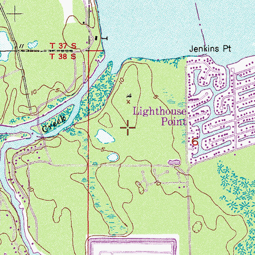 Topographic Map of Royal Poinciana Golf Club, FL