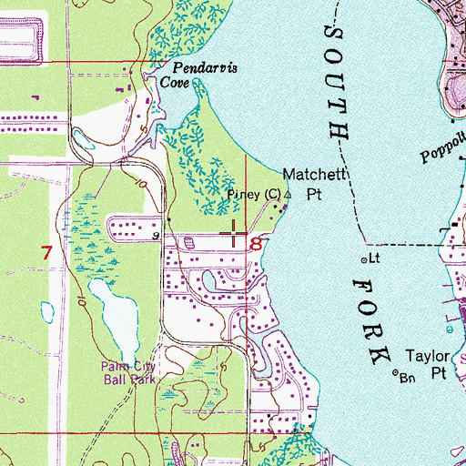 Topographic Map of Martin County Marina, FL
