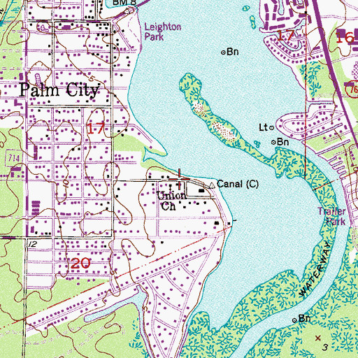 Topographic Map of First Congregational United Church of Christ of Palm City, FL
