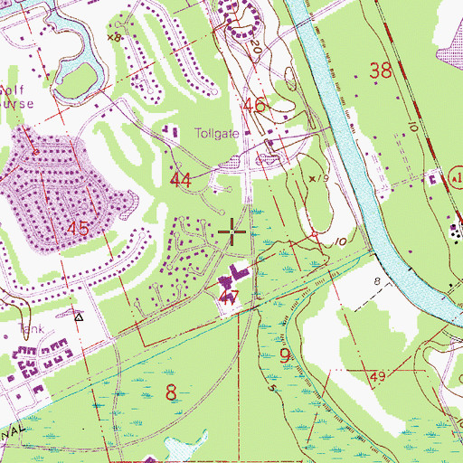 Topographic Map of Flagler County Palm Coast Community Center, FL