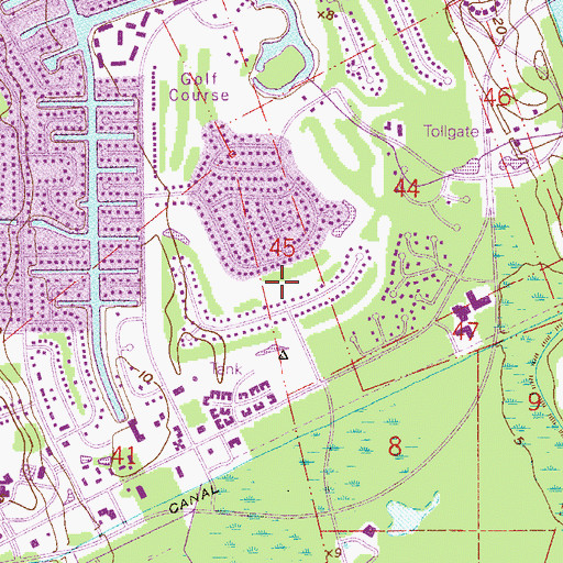 Topographic Map of Royal Wood Golf and Country Club, FL