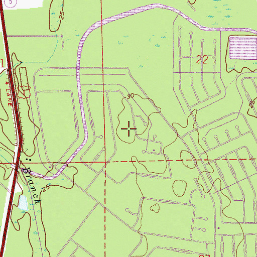 Topographic Map of Sabal Springs Golf and Racquet Club, FL