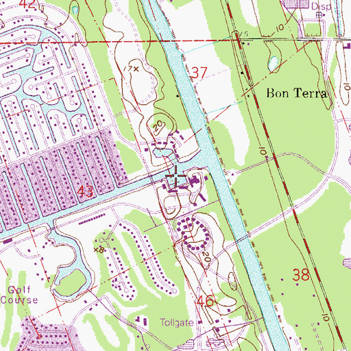 Topographic Map of Palm Coast Marina, FL
