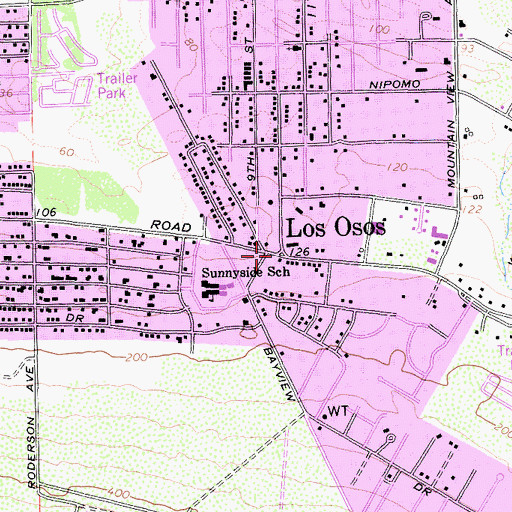 Topographic Map of Los Osos, CA