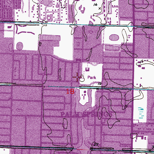 Topographic Map of Library Cooperative of the Palm Beaches Palm Springs Public Library, FL
