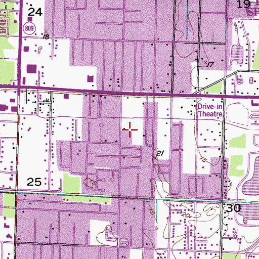 Topographic Map of Pine Needle Mobile Home Park, FL