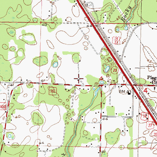 Topographic Map of Box Canyon Mobile Home Park, FL