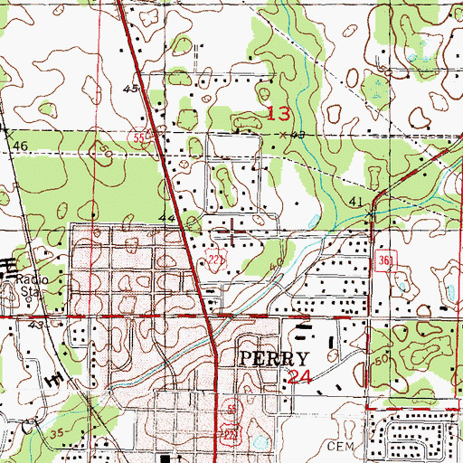 Topographic Map of Holmes Trailer Park, FL