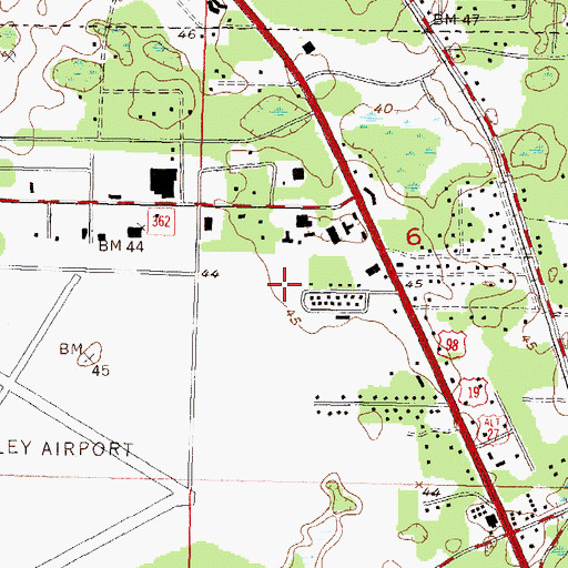 Topographic Map of Everetts Mobile Home Park, FL