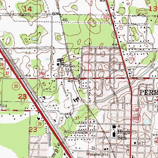 Topographic Map of Ash Street Church of Christ, FL