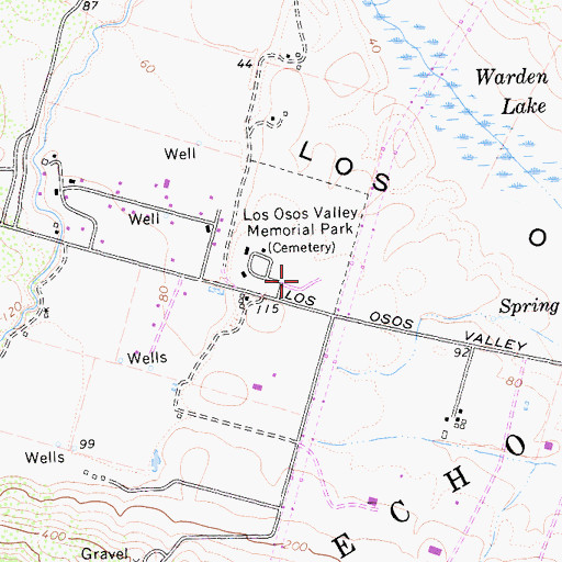 Topographic Map of Los Osos Valley Memorial Park, CA