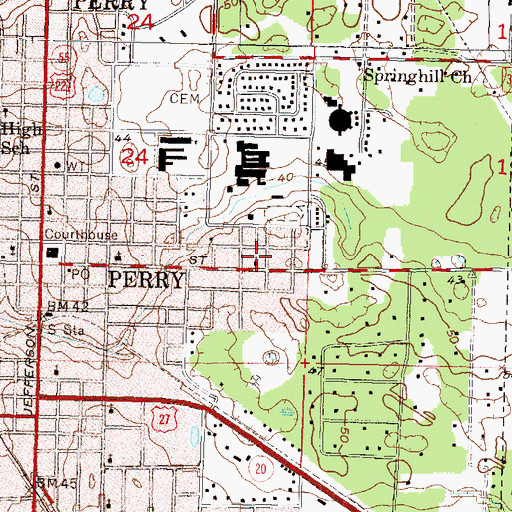 Topographic Map of Mount Zion Missionary Baptist Church, FL
