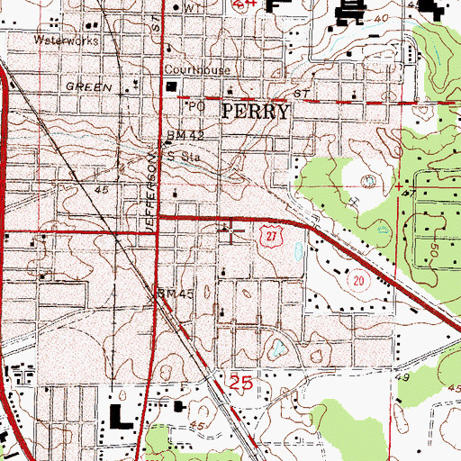 Topographic Map of New Home Baptist Church, FL
