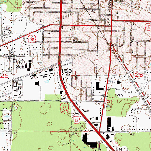 Topographic Map of Saint Peter Primitive Baptist Church, FL