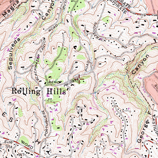 Topographic Map of Los Palos Verdes, CA