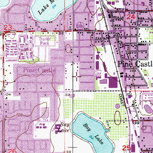 Topographic Map of WIXL - AM (Pine Castle), FL