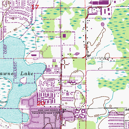 Topographic Map of Magnolia Pointe Community Center, FL