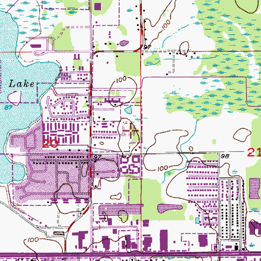 Topographic Map of Northwest Community Center, FL