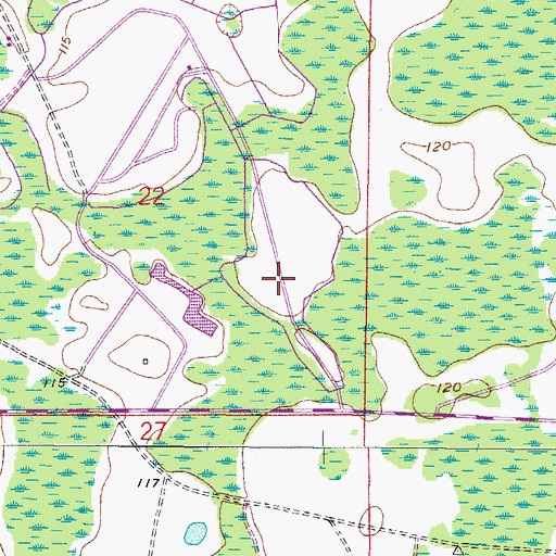 Topographic Map of WQTM - AM (Pine Hills), FL