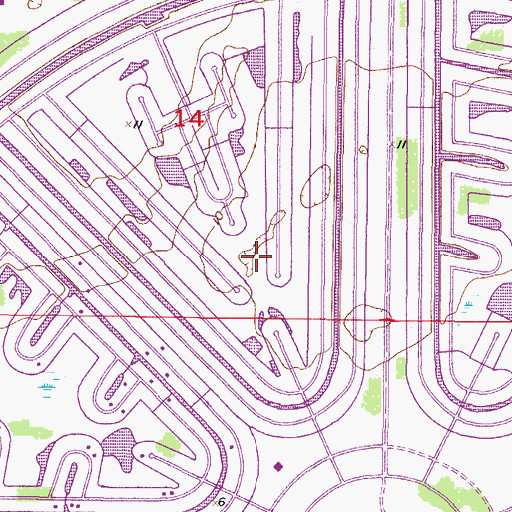 Topographic Map of San Egret Golf Course, FL