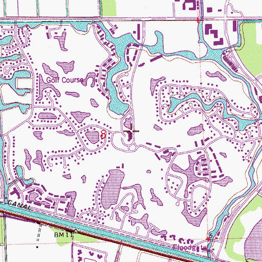 Topographic Map of Sarabande Golf Course, FL