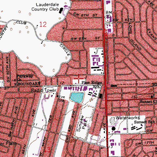 Topographic Map of Pine Ridge Trailer Park, FL