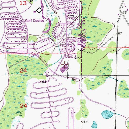 Topographic Map of Poinciana Utilities Sewage Treatment Plant Number 3, FL