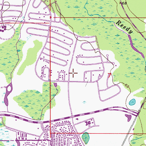 Topographic Map of Poinciana Library, FL
