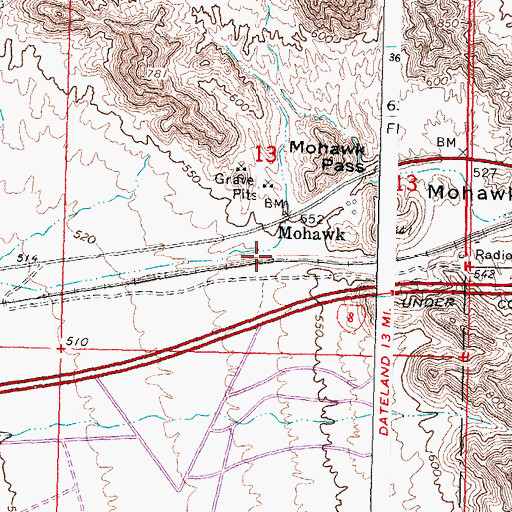 Topographic Map of Mohawk, AZ