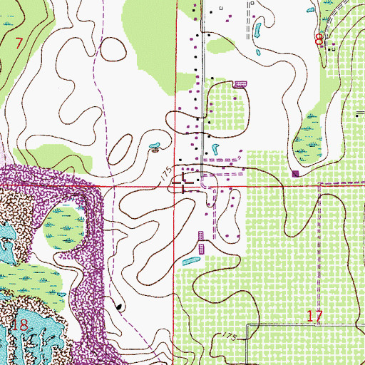 Topographic Map of Grant Estates Mobile Home Park, FL