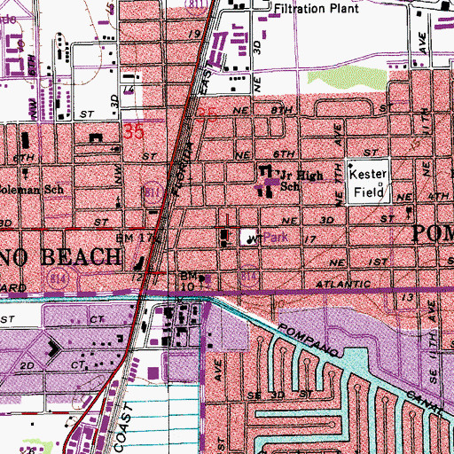 Topographic Map of Pompano Beach Historical Society, FL
