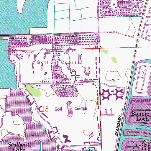 Topographic Map of Savannahs Golf Course, FL
