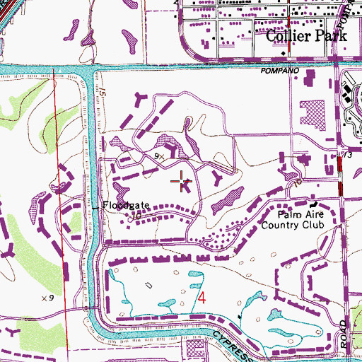 Topographic Map of Sebastian Municipal Golf Course, FL