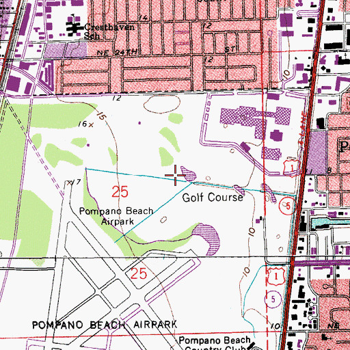 Topographic Map of Sebring Golf Club, FL