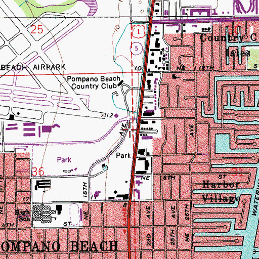 Topographic Map of Seminole Lakes Golf Course, FL