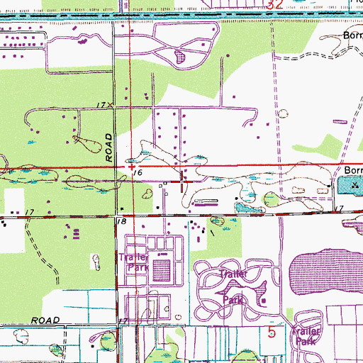 Topographic Map of Coconut Creek Post Office, FL