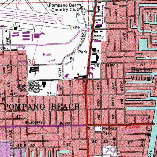 Topographic Map of Tropical Reef Post Office, FL
