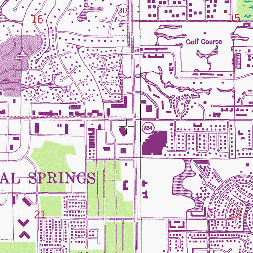 Topographic Map of West Coral Springs Post Office, FL