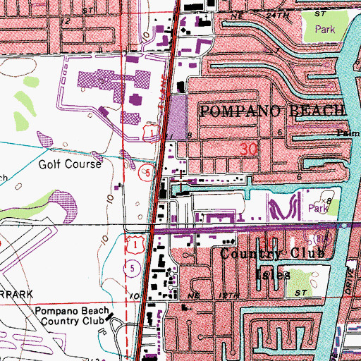 Topographic Map of Hidden Harbour Marina, FL