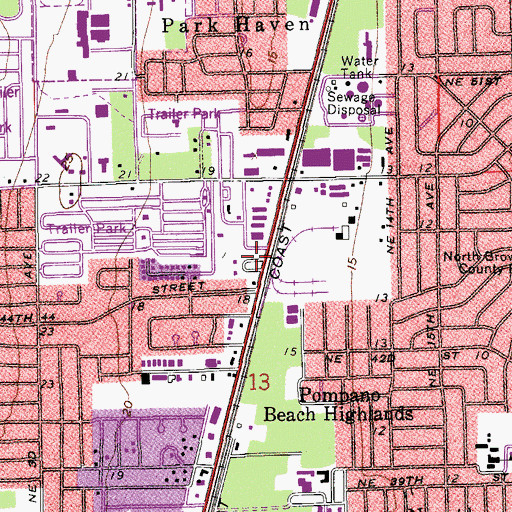 Topographic Map of Grubstake Trailer Park, FL