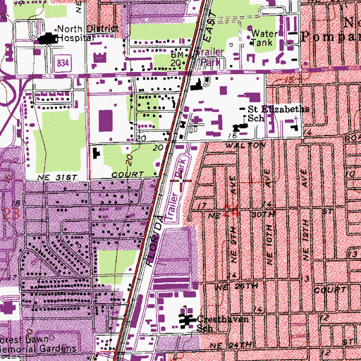 Topographic Map of Havenwood Mobile Home Community, FL