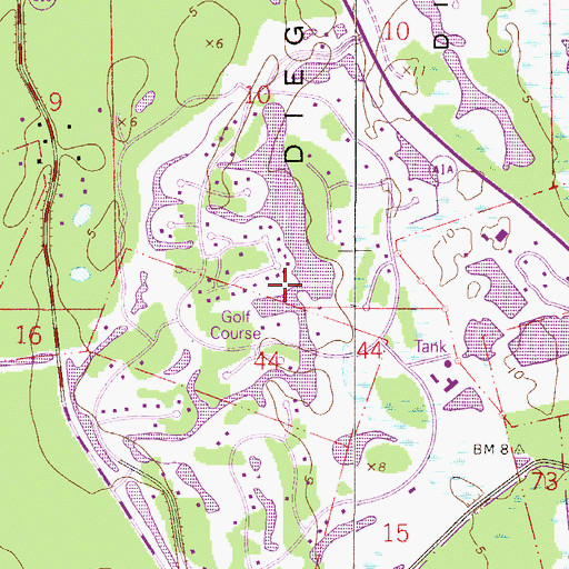 Topographic Map of Sherbrooke Golf and Country Club, FL