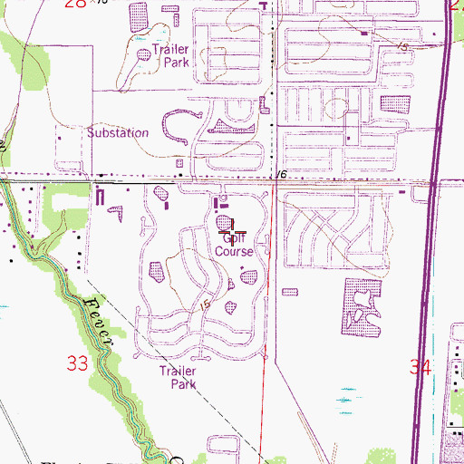 Topographic Map of Six Lakes Country Club, FL