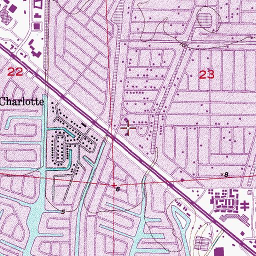 Topographic Map of Port Charlotte Post Office, FL
