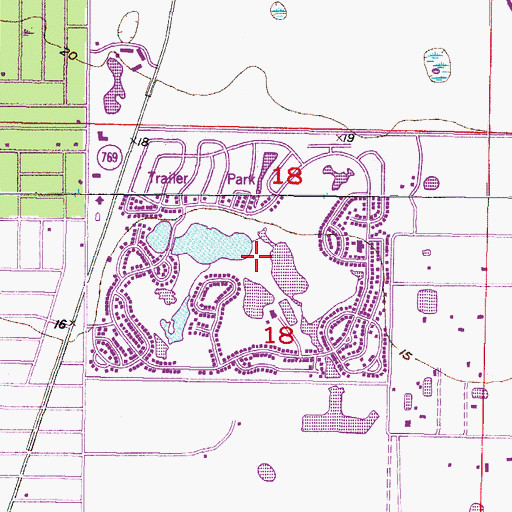 Topographic Map of Maple Leaf Estates Mobile Home Park, FL